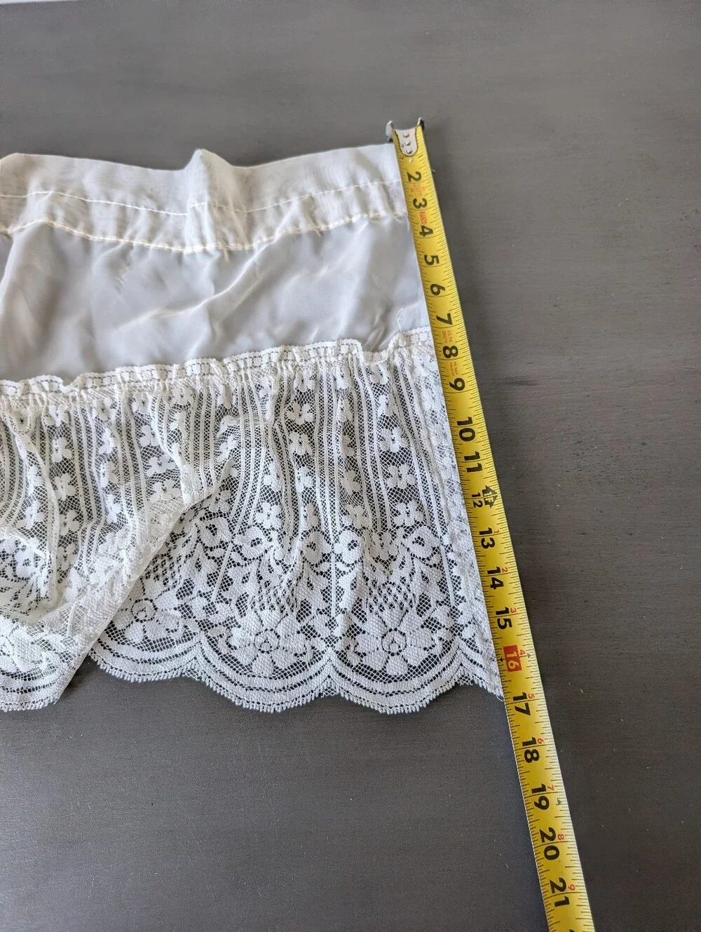 Vintage Lace Valance & Swag Set Curtain Beige Lace Airy Sheer Boho Style